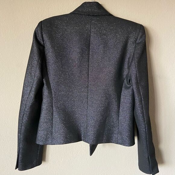 NWT Zara Grey Crop Blazer Short Shiny Size XS - Picture 10 of 12